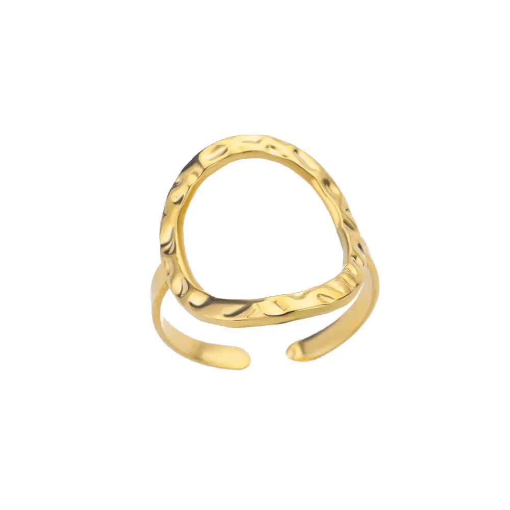 ring fashion single color geometric goldAzizaK