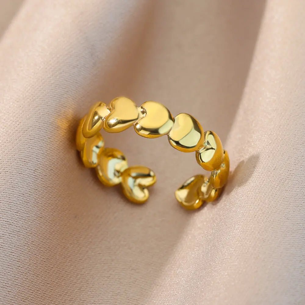 ring fashion single color geometric goldAzizaK