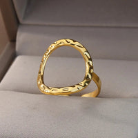 ring fashion single color geometric goldAzizaK