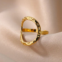 ring fashion single color geometric goldAzizaK