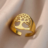 ring fashion single color geometric goldAzizaK