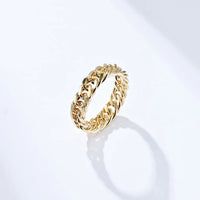 Rings Chain Link Design Stainless Steel Black Gold SilverAzizaK