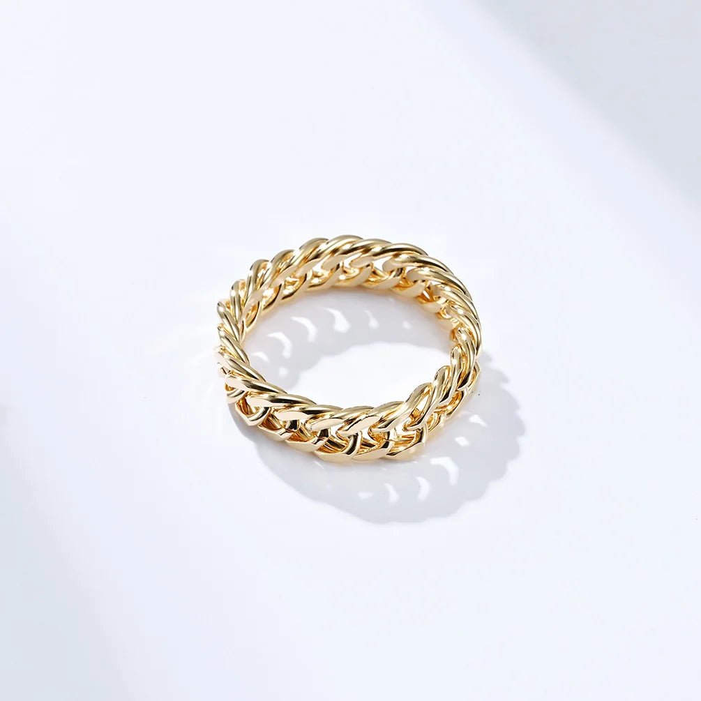 Rings Chain Link Design Stainless Steel Black Gold SilverAzizaK