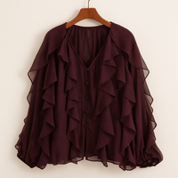 Ruffle V - Neck BlouseAzizaK