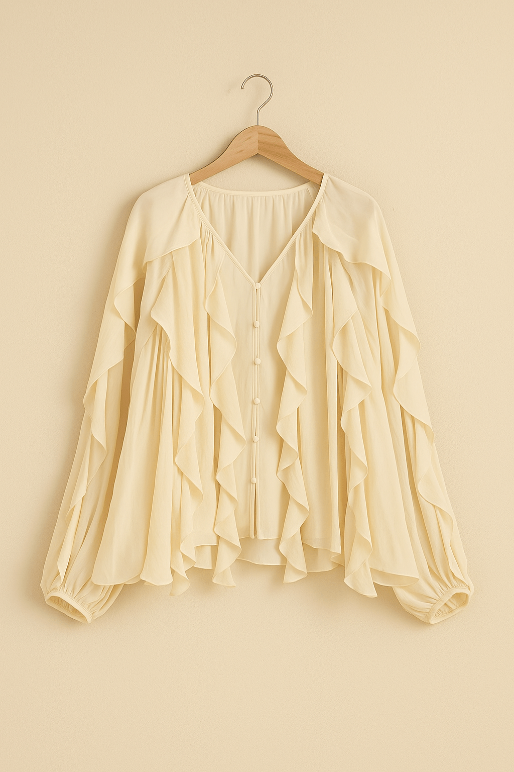 Ruffle V - Neck BlouseAzizaK