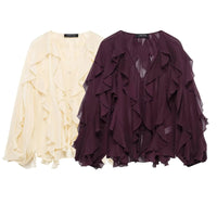 Ruffle V - Neck BlouseAzizaK