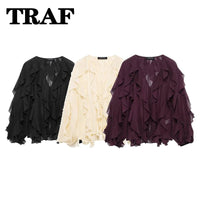 Ruffle V - Neck BlouseAzizaK
