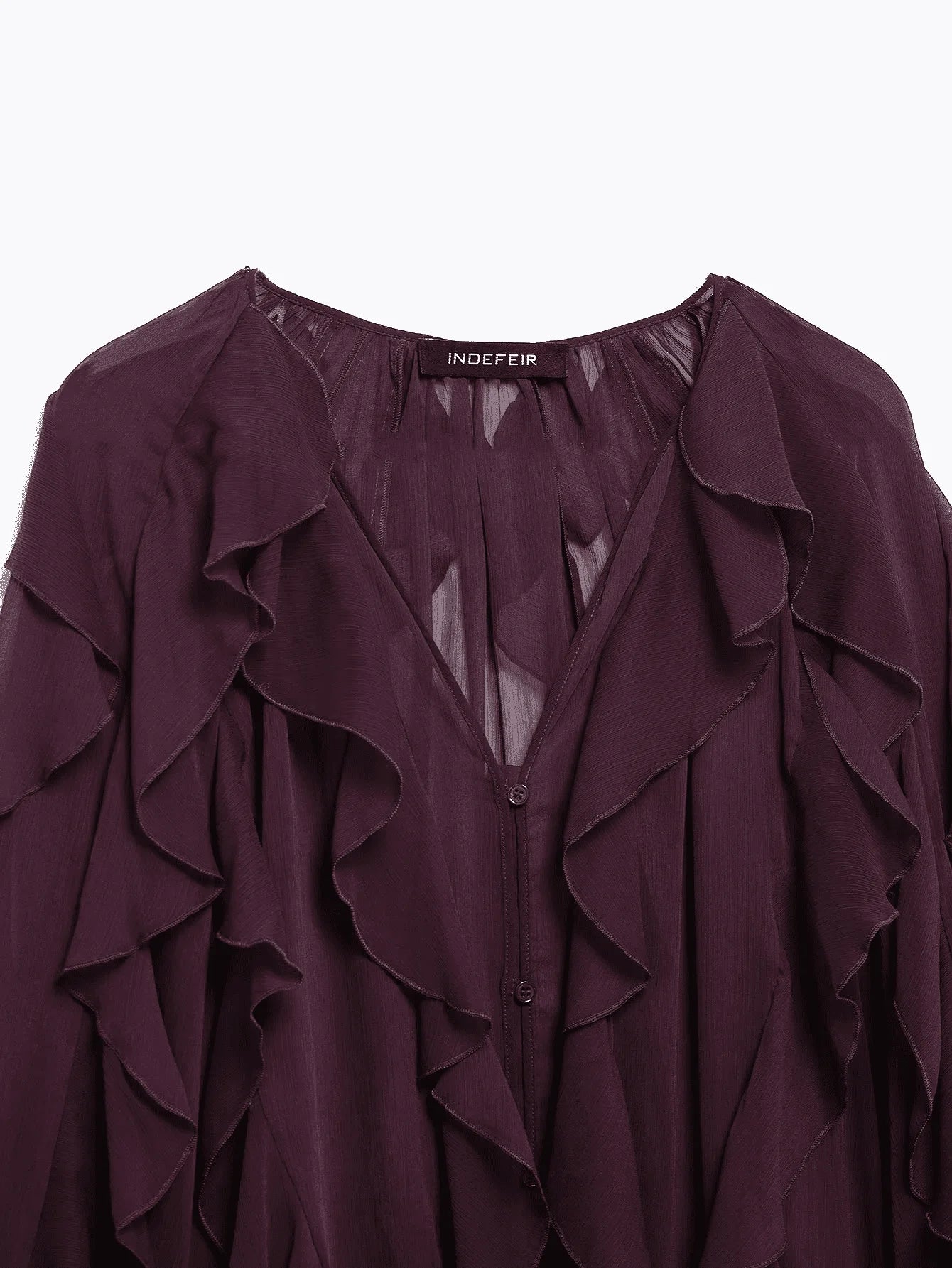 Ruffle V - Neck BlouseAzizaK