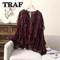 Ruffle V - Neck BlouseAzizaK