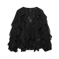 Ruffle V - Neck BlouseAzizaK