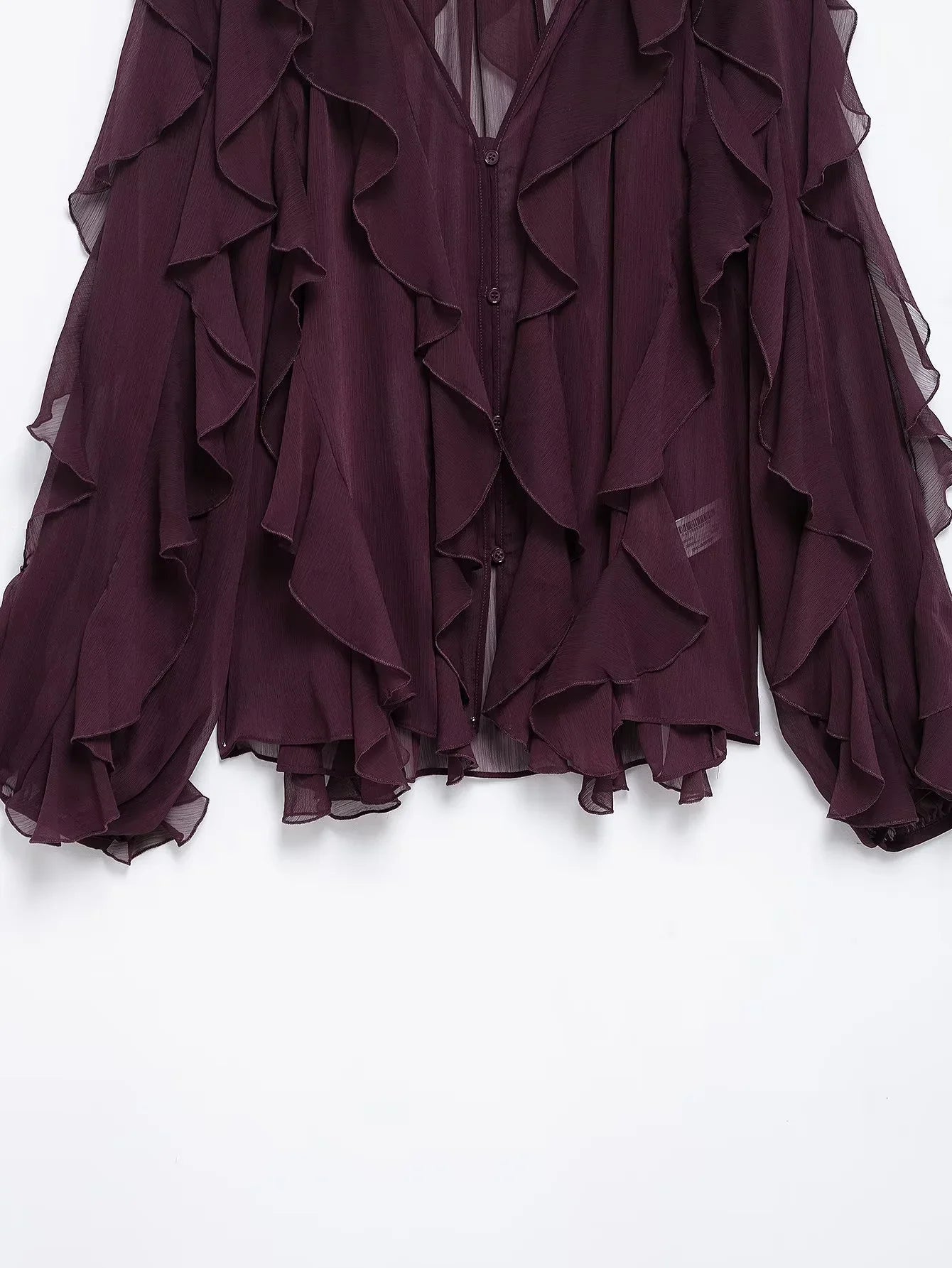 Ruffle V - Neck BlouseAzizaK