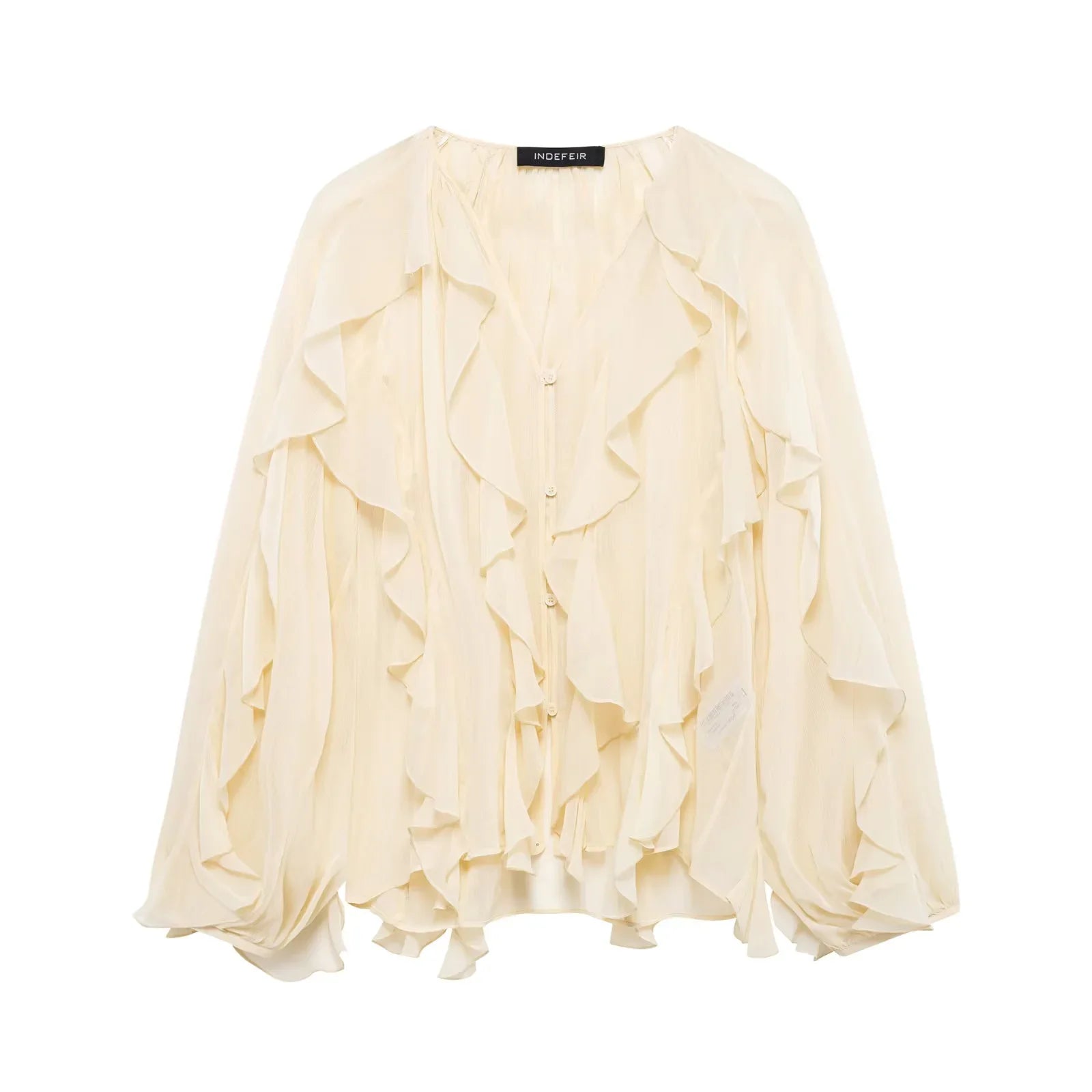 Ruffle V - Neck BlouseAzizaK