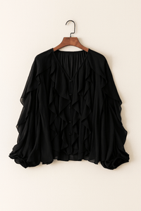 Ruffle V - Neck BlouseAzizaK