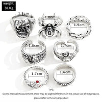 Set of 7 stainless steel ringsAzizaK