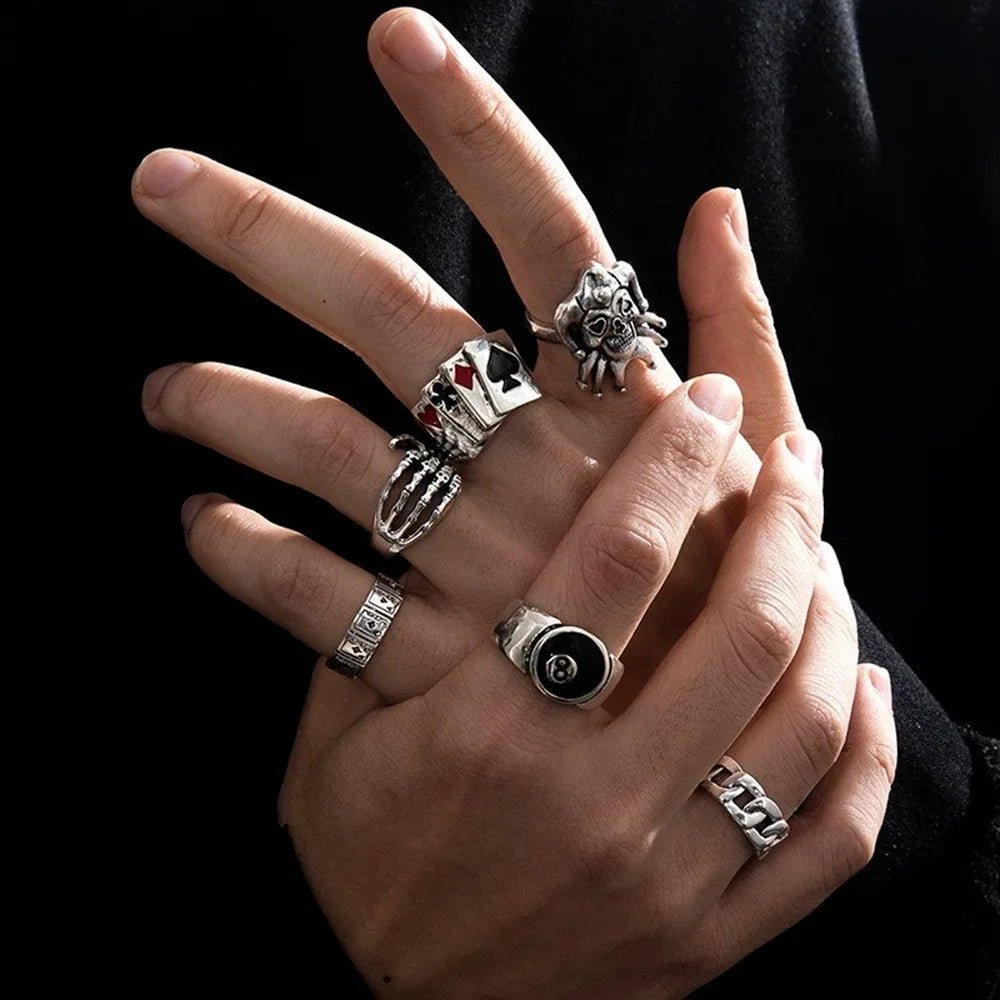 Set of 7 stainless steel ringsAzizaK