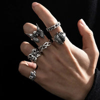 Set of 7 stainless steel ringsAzizaK