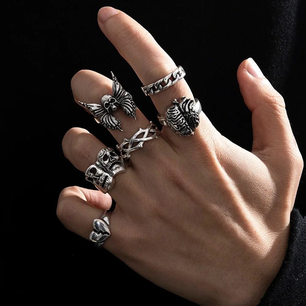 Set of 7 stainless steel ringsAzizaK
