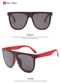 SHAUNA Retro Oversized Aviator Sunglasses with RivetsAzizaK