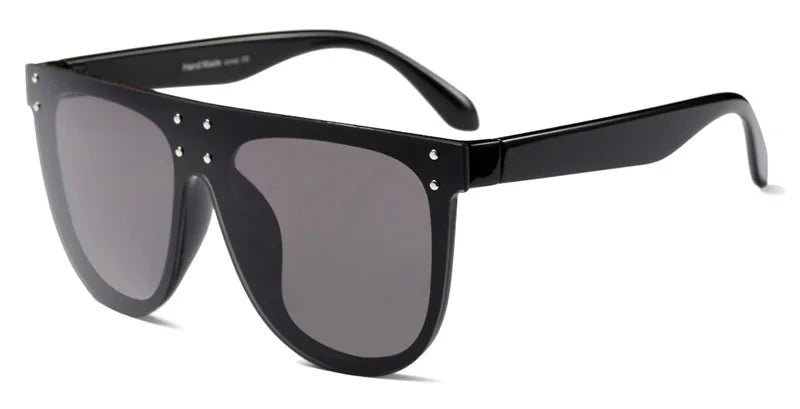 SHAUNA Retro Oversized Aviator Sunglasses with RivetsAzizaK