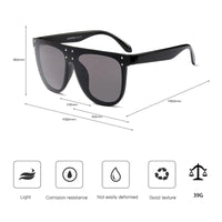 SHAUNA Retro Oversized Aviator Sunglasses with RivetsAzizaK