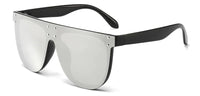 SHAUNA Retro Oversized Aviator Sunglasses with RivetsAzizaK