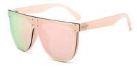 SHAUNA Retro Oversized Aviator Sunglasses with RivetsAzizaK
