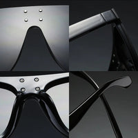 SHAUNA Retro Oversized Aviator Sunglasses with RivetsAzizaK