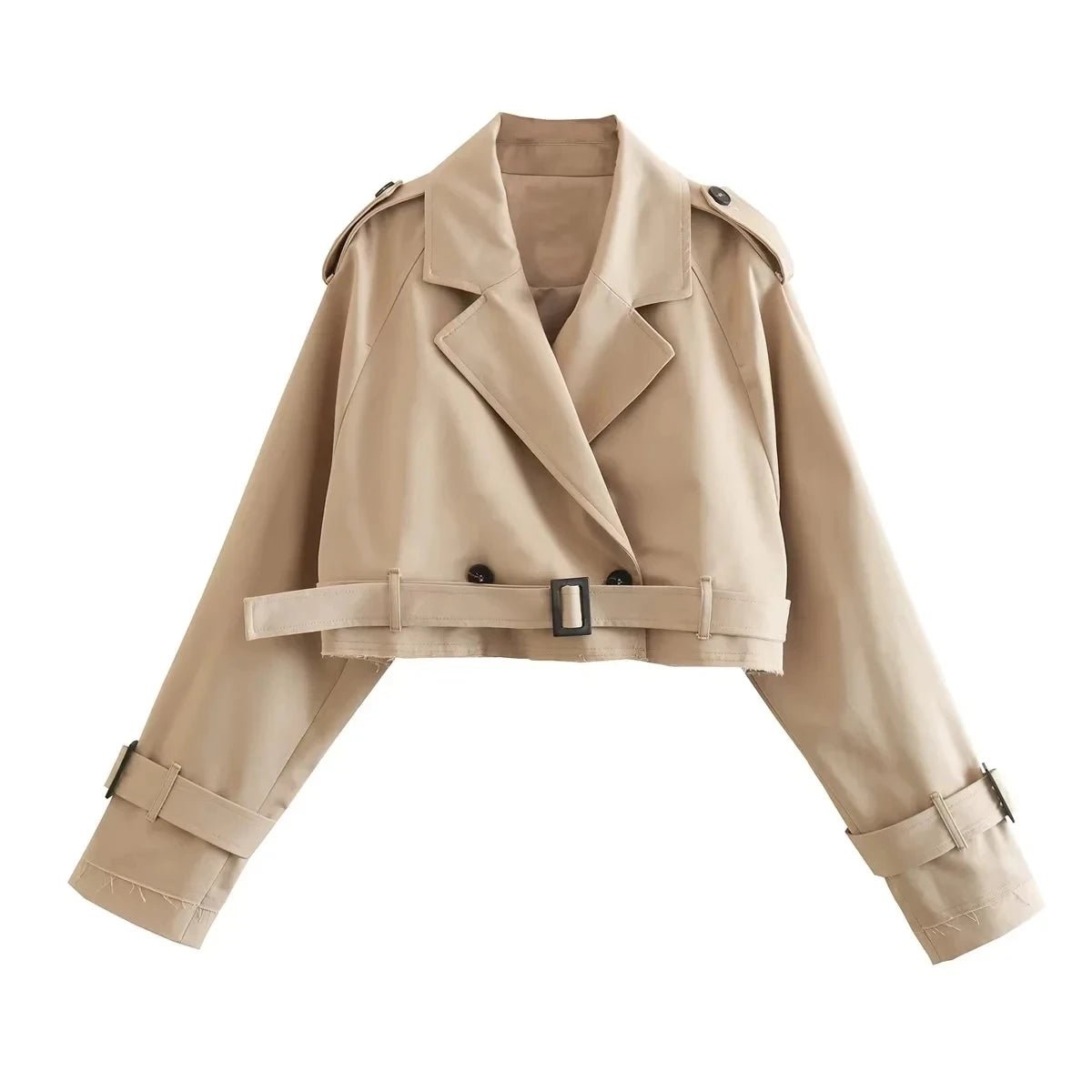 Short Belt Trench Spring Vintage JacketAzizaK