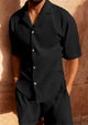 🌴 Short Sleeve Corduroy Shirt & Shorts Set – Beachwear Summer Suit for MenAzizaK