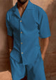 🌴 Short Sleeve Corduroy Shirt & Shorts Set – Beachwear Summer Suit for MenAzizaK