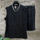 Sleeveless round neck t-shirt and shorts setAzizaK