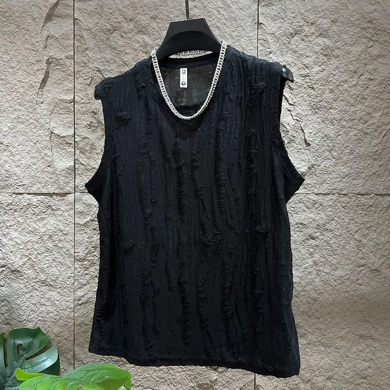 Sleeveless round neck t-shirt and shorts setAzizaK