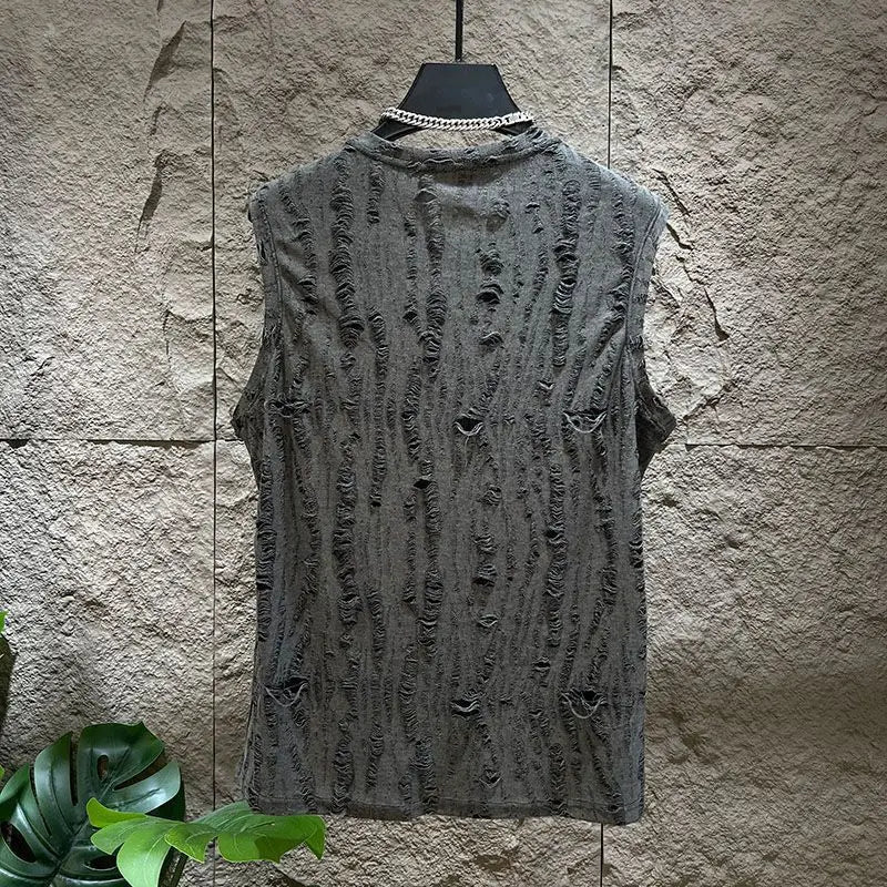 Sleeveless round neck t-shirt and shorts setAzizaK
