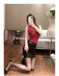 Slim faux leather pencil skirtAzizaK