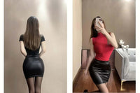 Slim faux leather pencil skirtAzizaK