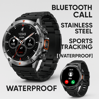 Smart Watch Bluetooth Connected Full Touch Screen Health Monitor with Steel RingAzizaK