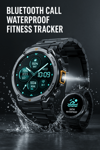 Smart Watch Bluetooth Connected Full Touch Screen Health Monitor with Steel RingAzizaK