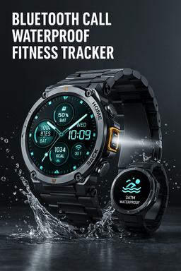Smart Watch Bluetooth Connected Full Touch Screen Health Monitor with Steel RingAzizaK