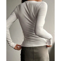 Soft and warm long sleeve button - up half - open neck sweaterAzizaK