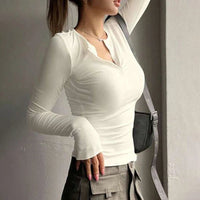 Soft and warm long sleeve button - up half - open neck sweaterAzizaK