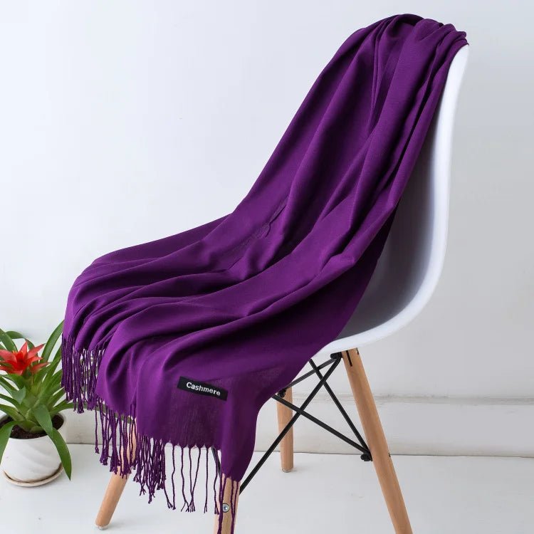 Solid Cashmere ScarfAzizaK