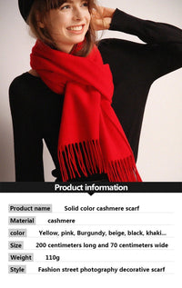Solid Cashmere ScarfAzizaK
