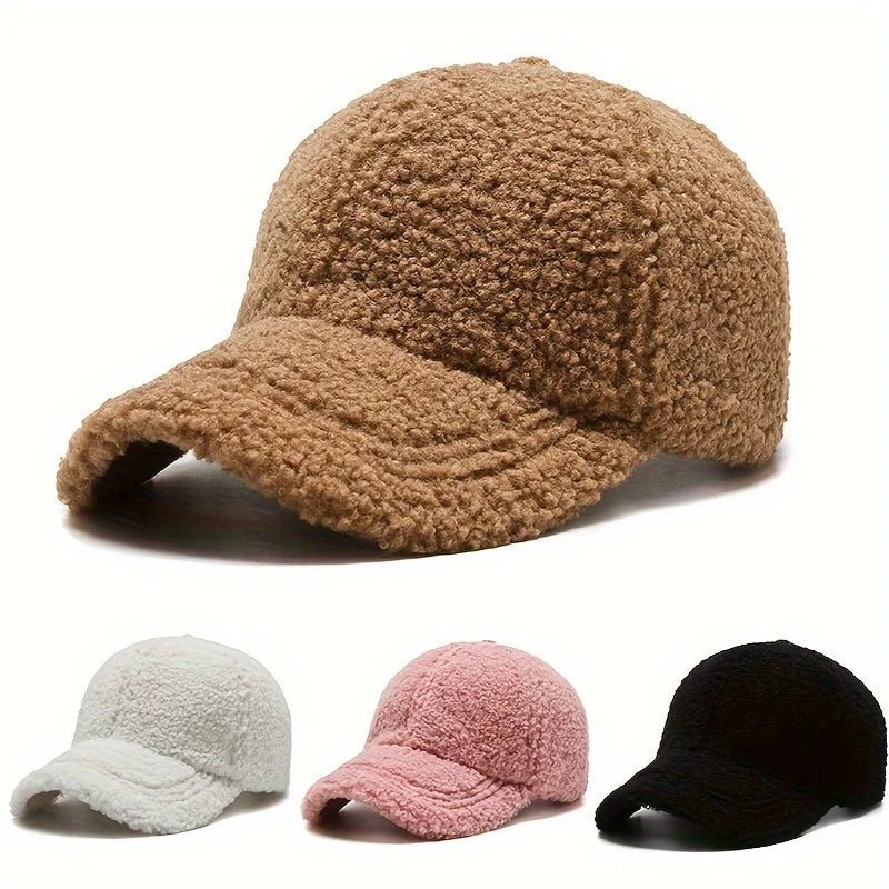 Solid Faux Lambswool Baseball CapAzizaK