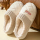 Solid Rhombic Letter Home Slippers Winter Warm Non - slip Floor Bedroom Plush Slipper For Couple House Shoes Women MenAzizaK