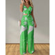 Spaghetti strap lace - up pants setAzizaK