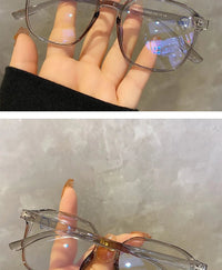 Square polygonal frame Plain glasses with blue membraneAzizaK