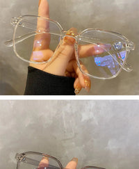 Square polygonal frame Plain glasses with blue membraneAzizaK