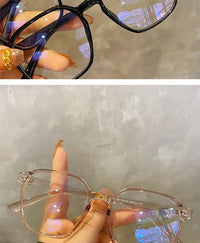 Square polygonal frame Plain glasses with blue membraneAzizaK