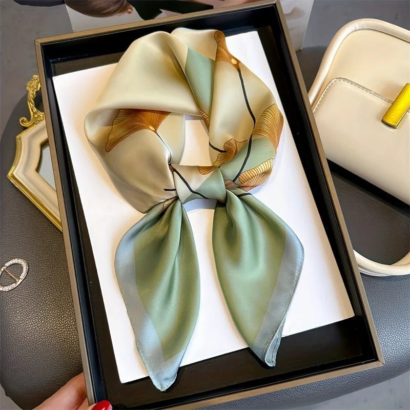 Square silk scarf with flowersAzizaK