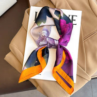 Square silk scarf with flowersAzizaK